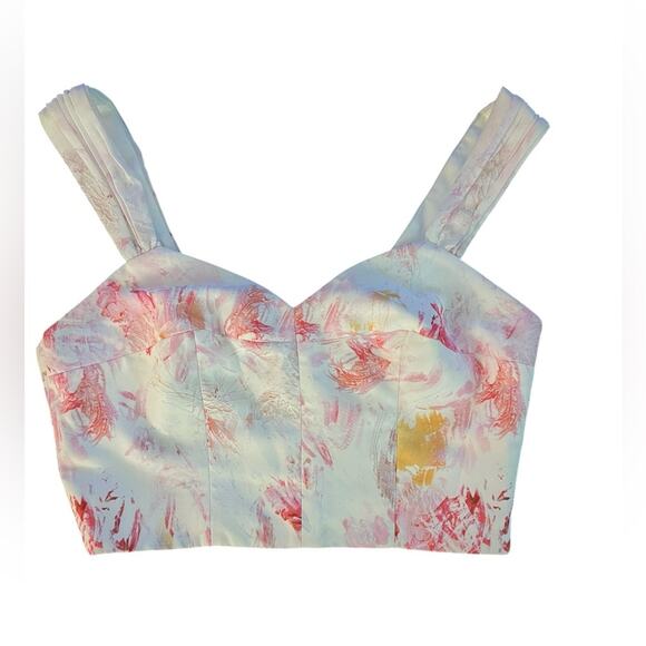 NWOT BCBGMaxAzria Printed Sweetheart Neckline Crop Top – Sz S - Picture 8 of 10